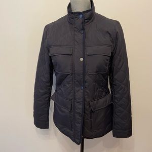 H&M Dark Navy Quilted Light Hi Collar Jacket